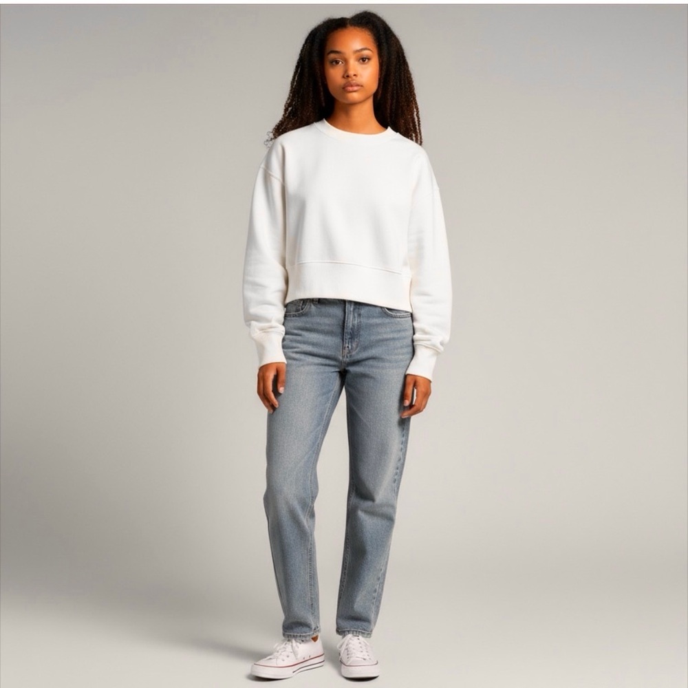 Wild Fable Ivory Cropped Pullover Sweater Size S off white - Picture 3 of 5